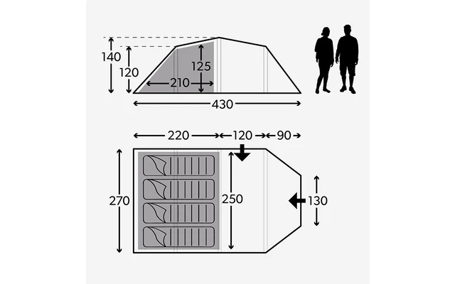 Kampa Mersea 4 Campingzelt Mit Stangen Für 4 Personen 430 X 270 X 140 Cm 3 Kampa Mersea 4 Campingzelt Mit Stangen Für 4 Personen 430 X 270 X 140 Cm