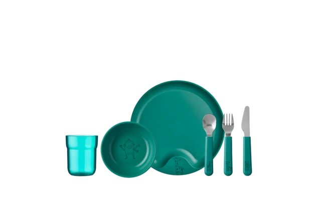 Mepal Mio Kindergeschirrset 6 Teilig Deep Turquoise 4 Mepal Mio Kindergeschirrset 6 Teilig Deep Turquoise – Bild 2